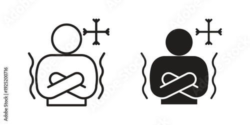 Cold human icon in a simple, black and white style.