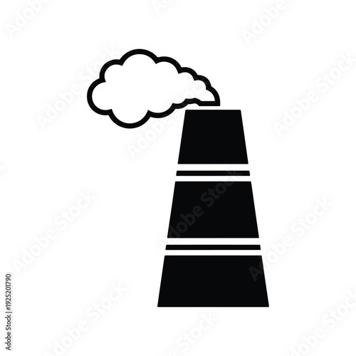 Factory Smoke Stack Icon – Industrial Emissions and Pollution