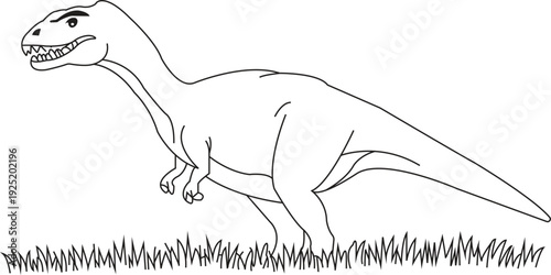 T Rex Dinosaur Coloring Page Outline Vector Illustration Jurassic Dino for Kids
