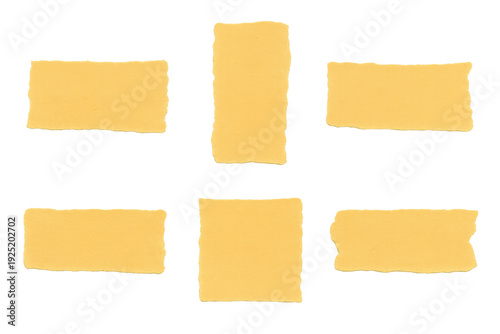 Wallpaper Mural Six torn pieces of yellow adhesive tape arranged in a grid on a transparent background, flat lay showing rough torn edges and paper texture for crafting, labeling, or design use Torontodigital.ca