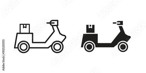 Delivery scooter icon in a simple, black and white style.