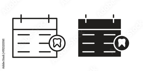 Dental appsointment icon in a simple, black and white style.