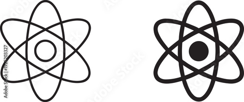 Atom icon isolated on white background. Clean science symbol vector illustration.