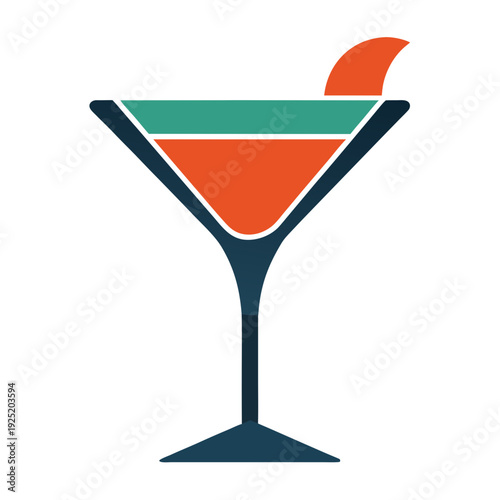 "Elegant Cocktail Glass Icon – AI Graphic Design File for Digital Projects"