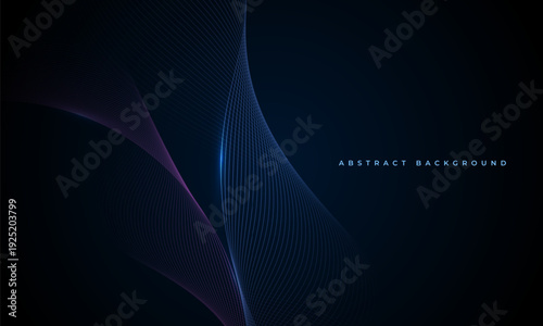 Futuristic blue pattern. Abstract cosmic backdrop with glow. Space inspired design featuring luminous mesh ribbons. Elegant scifi scene with shimmering points and starfield elements