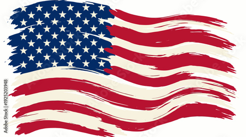 Artistic Painted American Flag Vector Illustration