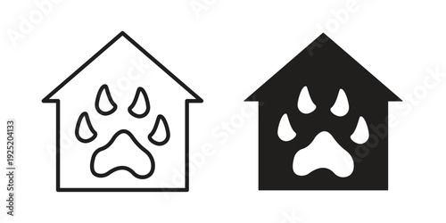 Dog Shelter icon in a simple, black and white style.