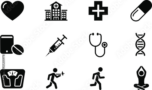 Accidents and safety emergency icons set, thin line car crash industrial danger and workplace injury vector