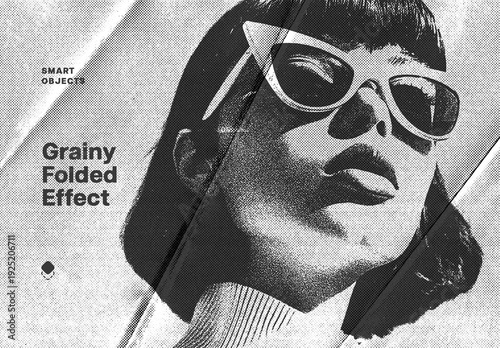 Grainy Folded Paper Effect Mockup