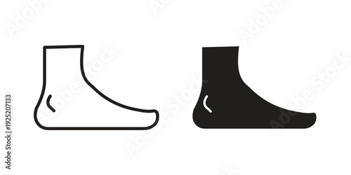 Foot side view icon in a simple, black and white style.