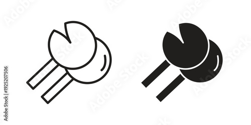 Fortune cookie icon in a simple, black and white style.