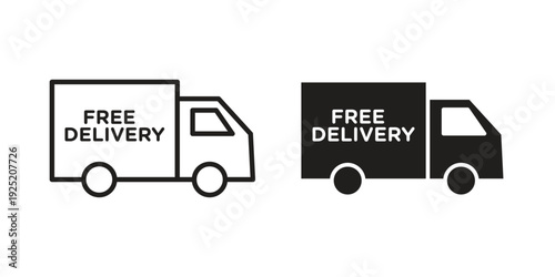 Free delivery icon in a simple, black and white style.