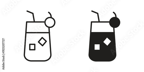 Fresh smoothie icon in a simple, black and white style.