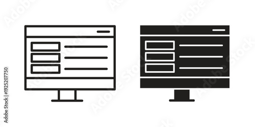 Front end icon in a simple, black and white style.