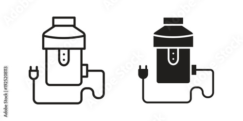 Garbage disposal icon in a simple, black and white style.