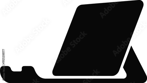 Black Silhouette of a Tablet Stand with a Slanted Screen Holder object