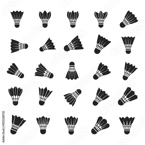 badminton feathers icon silhouette vector illustration isolated
