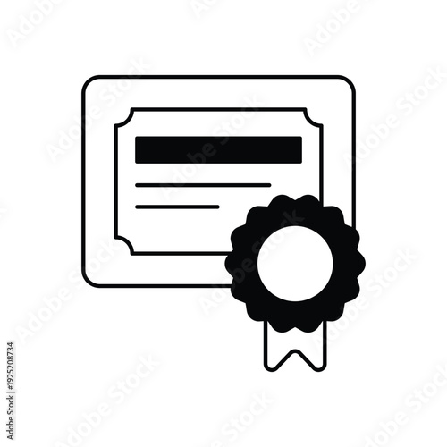 Certification icon clean and modern vector illustration