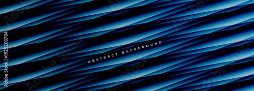 Blue diagonal stripes on abstract background evoking futuristic tech interface for corporate presentation, sleek metallic sheen with layered depth, cool navy and cyan tones, soft luminous highlights,