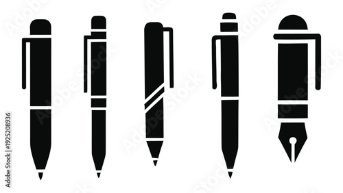 ballpoint pen icon silhouette vector illustration