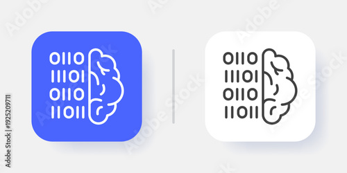 Artificial Intelligence UI Button Icon with Active and Inactive States – Modern SaaS Dashboard Interface Element
