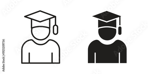 Graduated icon in a simple, black and white style.