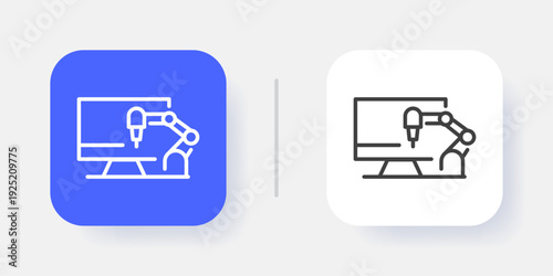 Artificial Intelligence UI Button Icon with Active and Inactive States – Modern SaaS Dashboard Interface Element