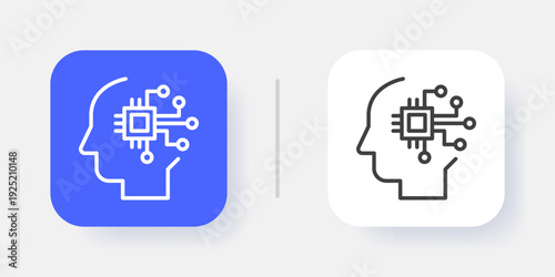 Artificial Intelligence UI Button Icon with Active and Inactive States – Modern SaaS Dashboard Interface Element