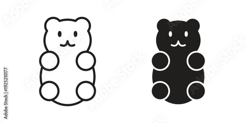 Gummy bear icon in a simple, black and white style.