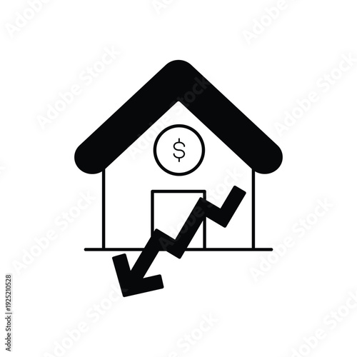 Price Drop icon clean and modern vector illustration