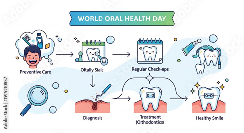 World oral health day infographic promoting preventive dental care and healthy smiles