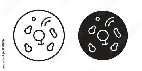 Human cells icon in a simple, black and white style.