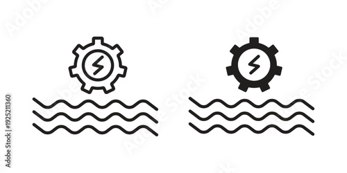 Hydraulic energy icon in a simple, black and white style.