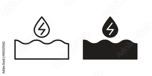 Hydraulic energy icon in a simple, black and white style.