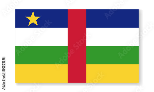 Central African Republic national flag in flat style. Vector flat background.