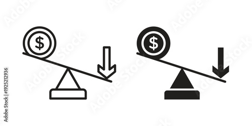 Leverage icon in a simple, black and white style.