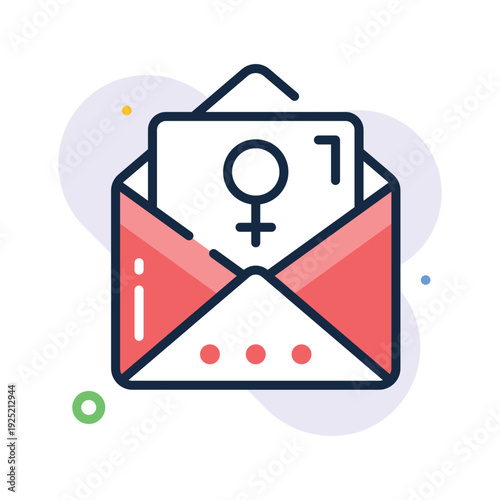 Icon of mail for womens day celebration in outline style