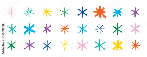 Soft pastel asterisks forming gentle wallpaper pattern, subtle crayon texture, calming tones, nurseryfriendly ambience, suitable for baby products, wrapping paper, interior decor