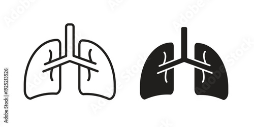Lungs icon in a simple, black and white style.