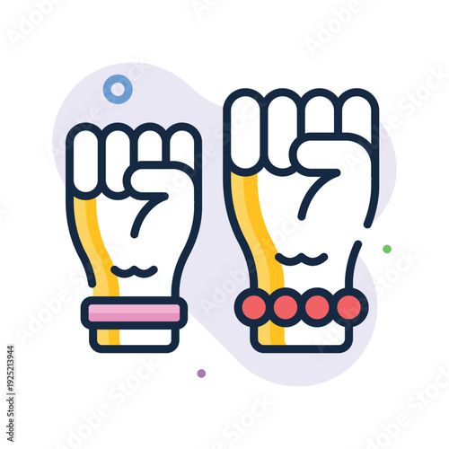 Modern outline icon of womens march for womens day awareness