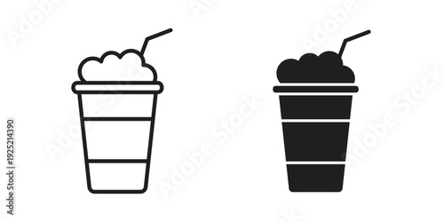 Milkshake icon in a simple, black and white style.