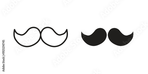 Moustache icon in a simple, black and white style.