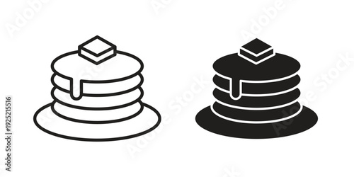 Pancake icon in a simple, black and white style.
