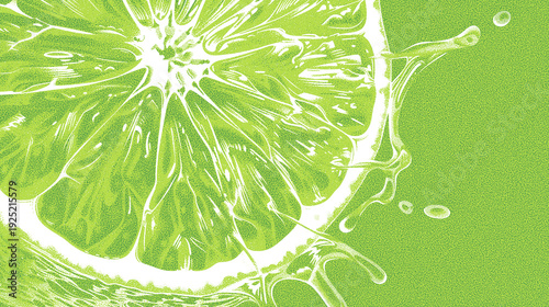 Minimalist two colored noisy background with green lime, fresh healthy web backdrop