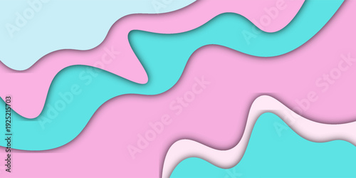 Abstract background pastels paper cut shapes and shadows.