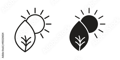 Photosynthesis icon in a simple, black and white style.