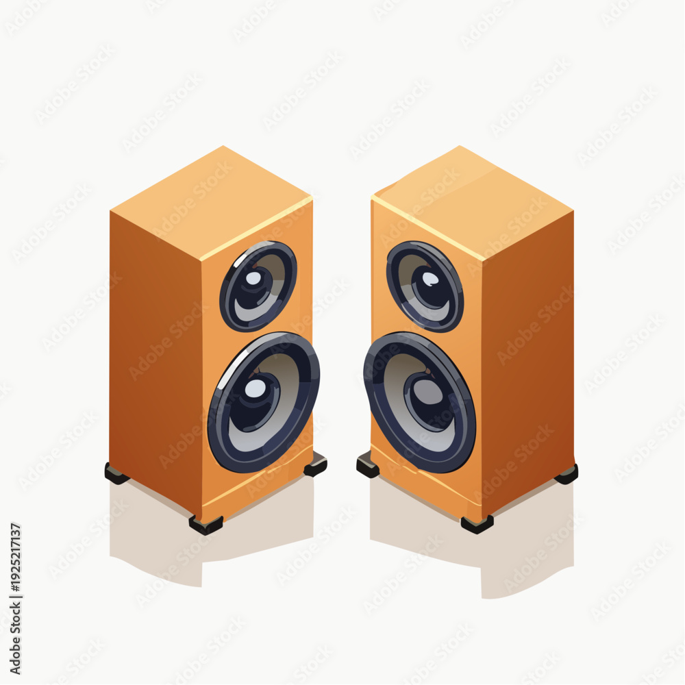 Obraz premium Enceintes Hi‑Fi en bois avec haut‑parleurs multiples