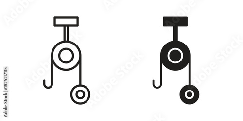 Pulley icon in a simple, black and white style.