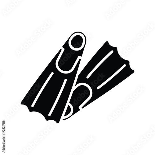 Black and white flipper vector icon Vector
