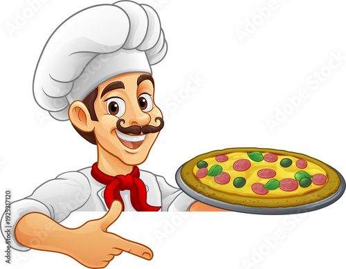 A chef or cook cartoon masc...